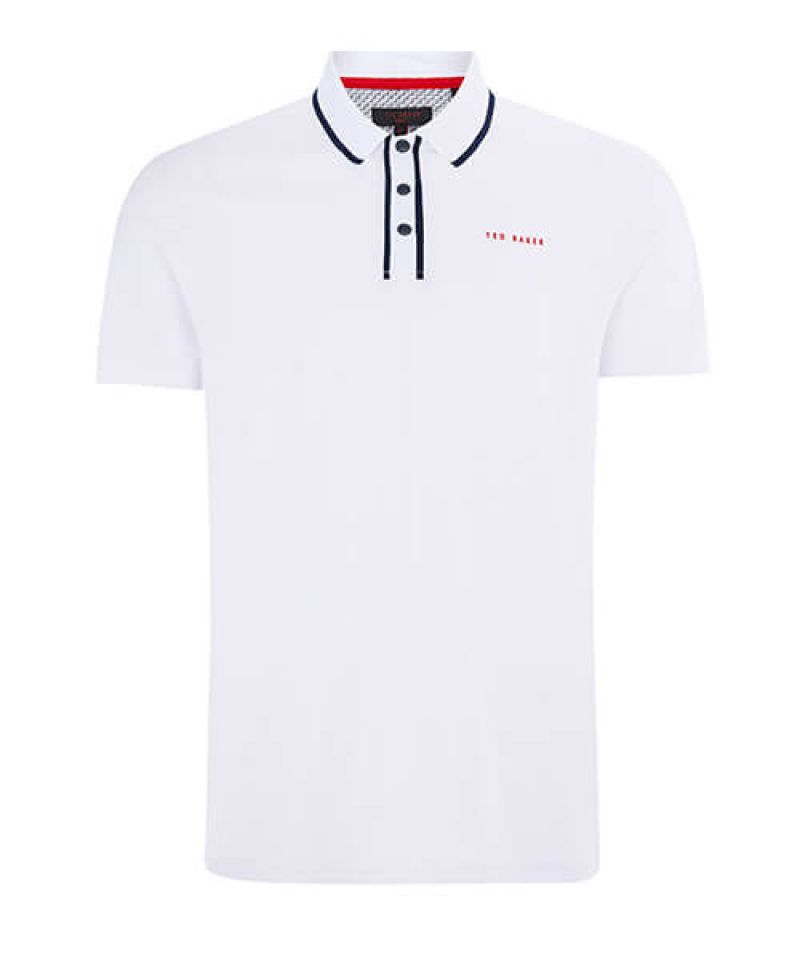 Ted Baker Bunka Solid Polo Shirt White Polo Shirts | Golf Inc.