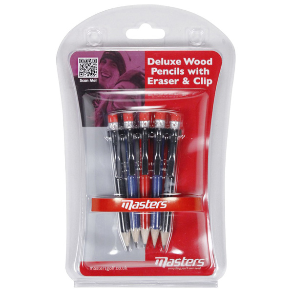 Masters Deluxe Wood Pencils with Eraser and Clip