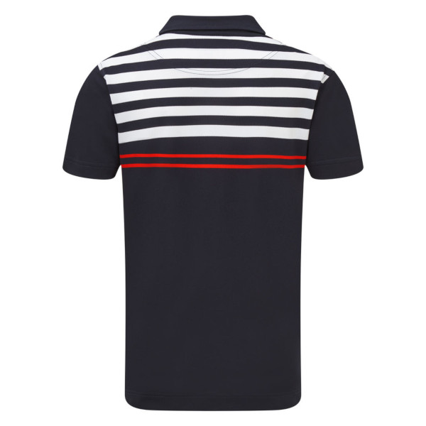 mens red and white striped polo shirt