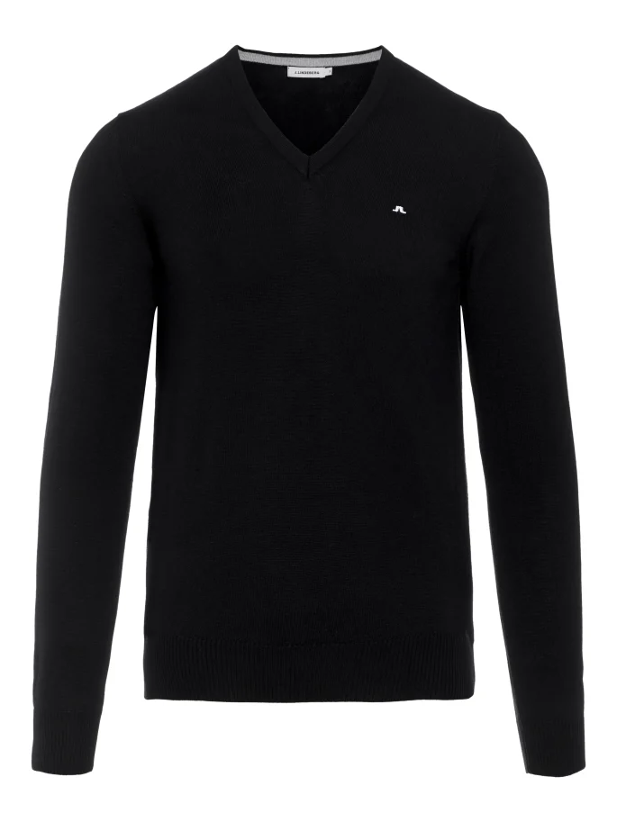 J.Lindeberg True Merino V-Neck Sweater in Black  category image