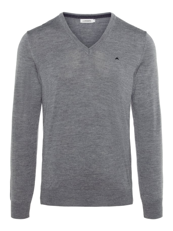 J.Lindeberg True Merino V-Neck Sweater in Grey Sweaters/Slipovers ...