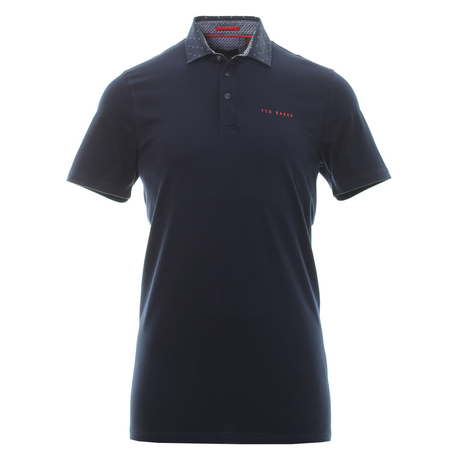 Ted Baker Newing Woven Colar Polo Shirt in Navy #160096